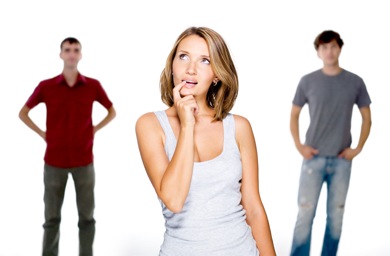 The girl and two young men